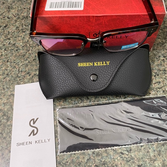 SHEEN KELLY Vintage Square Anti Blue Light Glasses - Picture 2 of 7